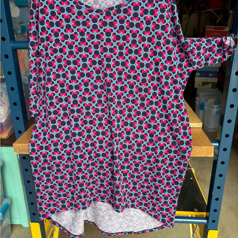 Lularoe Multicolor Minnie Mouse Pattern Irma Top - image 1